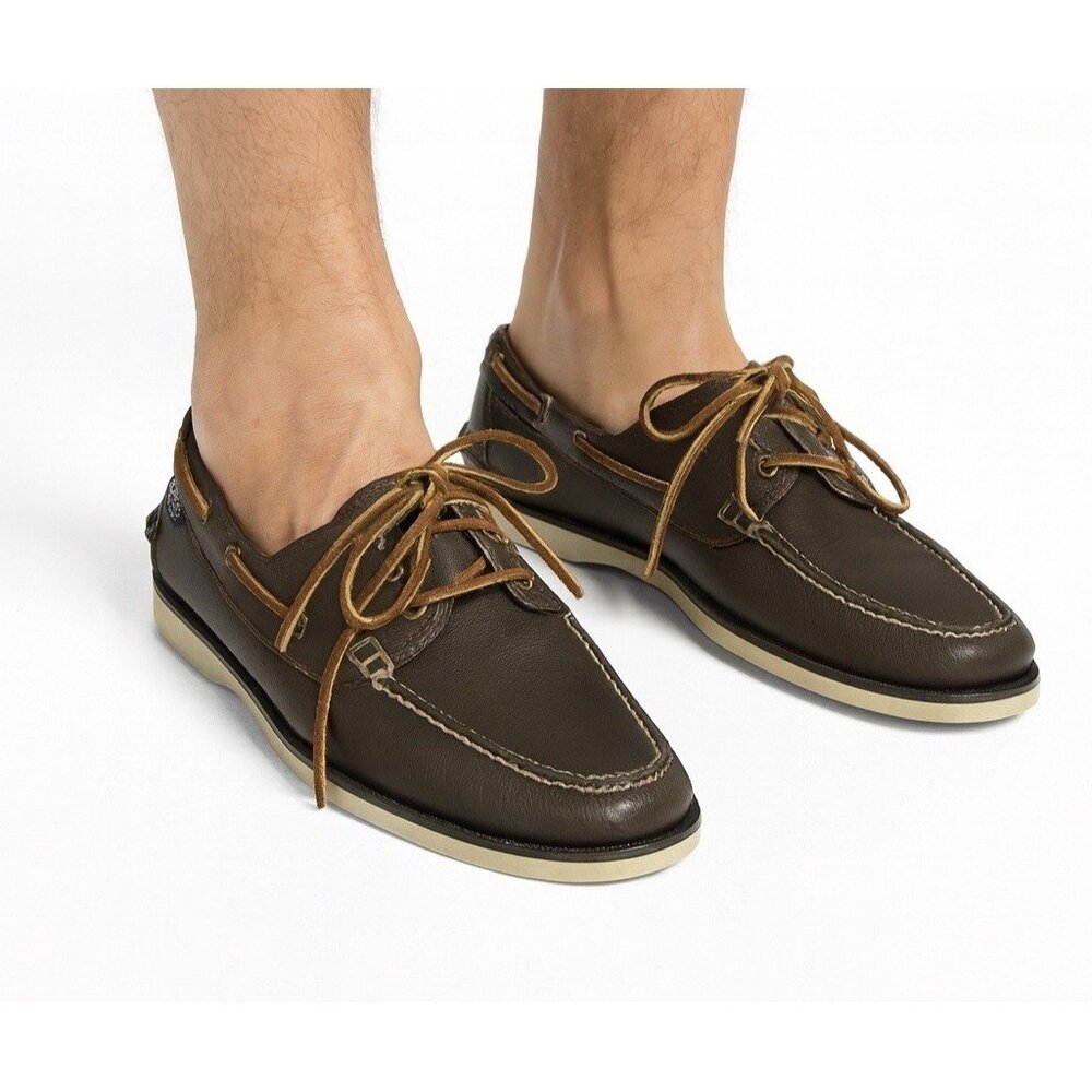 Polo Ralph Lauren Bienne Brown Leather Boat Shoes 9 D